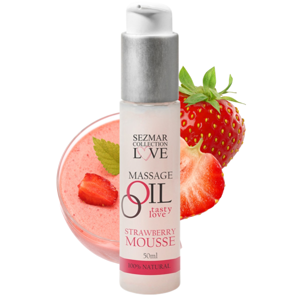 Huile de massage comestible mousse de fraise 50ml 